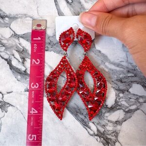 Red Rhinestone Earrings